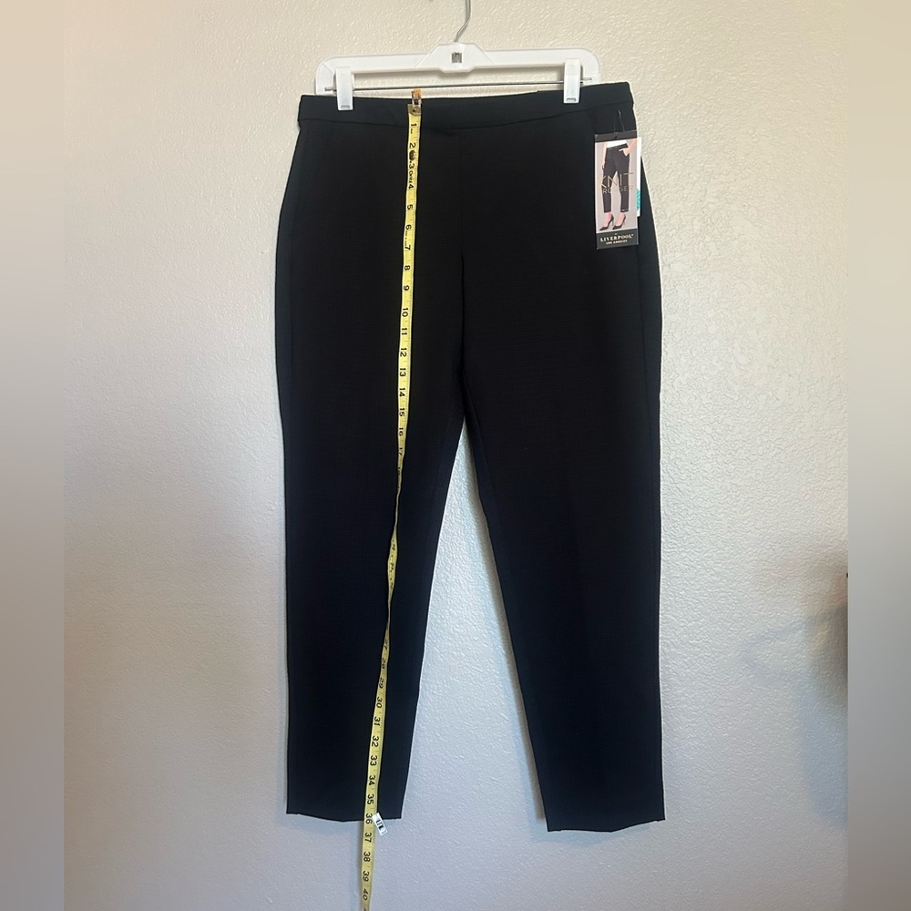 NWT Liverpool Tyler Textured Black Trousers with Elastic Waist Sz 10/30 - Picture 6 of 10